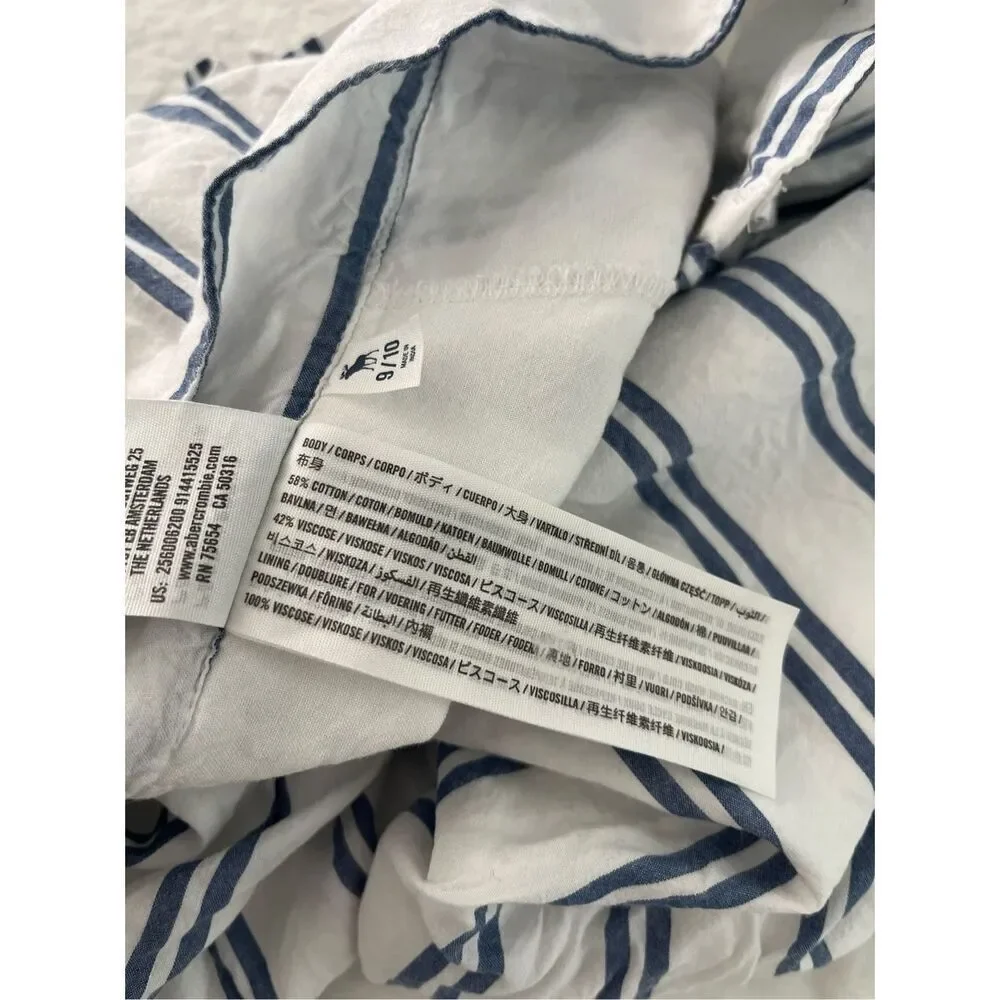 Abercrombie Kids Blue Stripe Culotte Pants Wide Leg Cropped Size 9/10